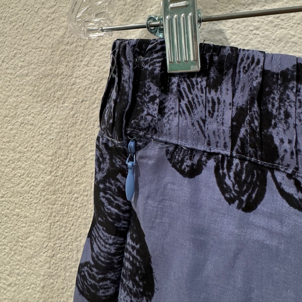 Anthropologie Blue Floral A-Line Skirt - Picture 12 of 16